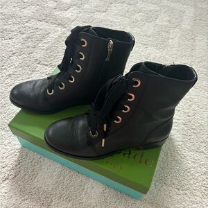 🌺🥾NWT Kate Spade black leather combat boots